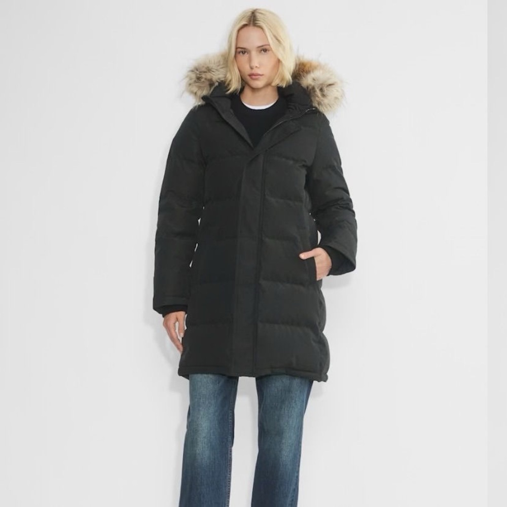 Aritzia TNA Black Long Puffer Coat